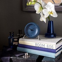 로젠달 탁상 알람시계 무소음 음소거 침실 시계 데스크탑 화장대, 네이비