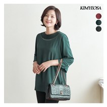 김여사 마리모 자수넥 블라우스 엄마옷/마담옷/중년여성/50대/60대