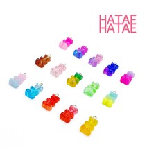 하태하태 투톤하리보 젤리하리보 아크릴 펜던트 15색 젤리곰 미니곰 참 홀더 곰돌이 공예 키홀더 키링 재료 만들기, 10.블루옐로우 투톤