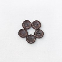 [펠트친구] 초코 꽃단추(6개)/예쁜단추/퀼트/펠트diy/홈패션/파우