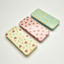 후르츠틴필통 철제필통 철필통 라운드 초등학생 중학생, 단품