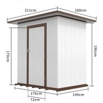 간이주택 미니 컨테이너 야외창고 야외 보관실 정원 테라스 야드 도구 잡화 장난감 보관 유틸리티 룸, 대형 주택(플라스틱 나무 바닥