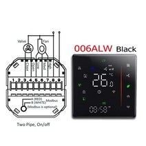 알렉사 팬 코일 룸 온도 조절기 TUYA 와이파이 HVAC 난방 및 냉방 2 4 옵션, 02 006ALW-Black_01 24VAC