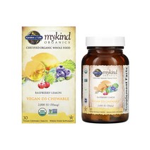 가든오브라이프 마이카인드 오가닉 비타민 D3 비건 라즈베리 레몬 츄어블 2000IU 30정, 1개, 기본