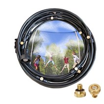 파티오히터 삿갓난로 야외 스탠드 난로 안뜰 외부 미스터 라인 뒤뜰 트램폴린 베란다 데크 우산 정원 냉각 위한 피트 미스트 시스템, 검은색