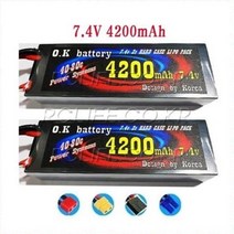 (당일발송)RC카용 7.4V 4200mAh 2s LI-POLY BATTERY 두개콤보, EC3
