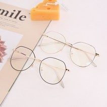 AR-9038 남자 여자 공용 블루라이트 차단 연예인 감성 패션 안경테 청광 안경 동그란 뿔테 금테