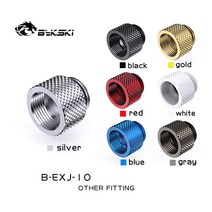 Bykski-여성 이음쇠 10mm 남성 G1/4 PC 물 냉각 증량제 연결 관 다중 색깔, [02] 10mm black