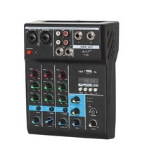 전문 4 채널 블루투스 오디오 믹서 사운드 믹싱 콘솔 인터페이스 USB 카드 컴퓨터 홈 가라오케, Black
