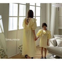 이중프릴 맥시 미니 원피스 엄마랑 딸이랑 맘 여아 모녀 커플룩 패밀리룩 하객룩 3컬러