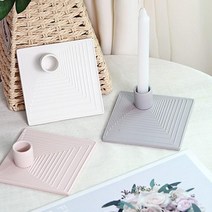 모던한 테이블 인테리어 도자기 양초 촛대 홀더 3색, 화이트