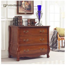 퍼니트랜드 엔틱가구 로젤라 3단 와이드서랍장, 단품