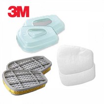 3M 6200 7502 필터 3종세트 방독마스크리필용 작업용 산업용 공기호흡