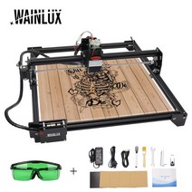 [해외] Wainlux 레이저 조각기 레이저 조각 절단기 64비트 마더보드 7w 20w 목재 프린터 cnc 조각 영역 410x370mm, 영국, 협력사