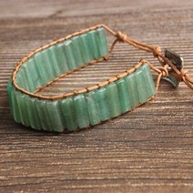 옥팔찌 오팔 천연원석 행운 비즈 천연 팔찌 4x13mm 직사각형 열 녹색 Aturine 꼰 Diy 쥬얼리 여성과 남성 Amuelt 액세서리