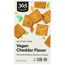 WholeFoods (미국직배) 글루텐프리 비건크래커 113g 3팩 Gluten Free Almond & Sunflower Seed Flour Crackers Vegan Cheddar Flavor 4 Ounce, 200ml, 1개
