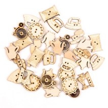 20-40mm 나무 동물 케이크 모양 수제 홈 공예 매달려 액세서리 그림 스크랩북 DIY MZ281, 07 8_03 35pcs