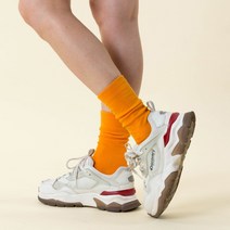 제이지브로 여성 비비드 칼라 롱삭스 4켤레 / 두가지 스타일링이 가능한 여성 장목양말