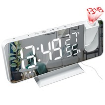 LED 온습도 LED 탁상시계, 블랙