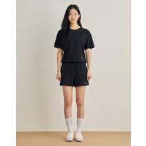 22SS [우먼스에슬레져] 블랙 경량 면혼방 3.5부 반바지 JFPA2B335BK