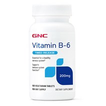 GNC 비타민 B6 200mg 타임릴리즈 100정 (타블렛) Vitamin Timed Release 100tabs, 1개