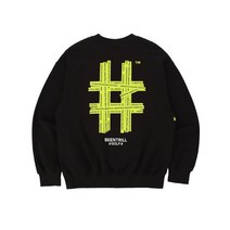 [빠른출고]/빈트릴 골프 BEENTRILL GOLF 해시태그 오버핏 맨투맨(블랙)