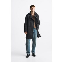 독일 자라 ZARA 더블 브레스티드 발수 트렌치 코트 - 블랙 125132