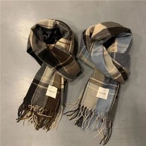 여자 남자 클래식 체크 롱 목도리 머플러 2개 1set