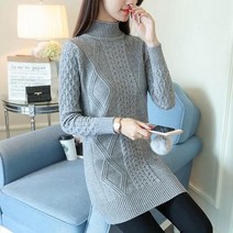 레이디 매직(lady magic) 중년여성 겨울 슬림핏 반폴라 니트티