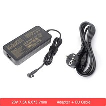 20V 7.5A 6.0X3.7mm AC 노트북 어댑터 충전기 아수스 ROG Strix G15 G512 G731 g513ihg531 GL531GT 전원, 02 EU Cable