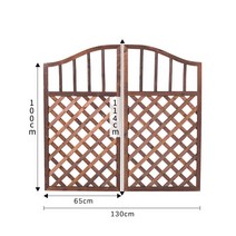 정원 마당 나무 울타리 양문 게이트 문 원목 전원주택, 130폭 그리드 도어 말뚝 제외