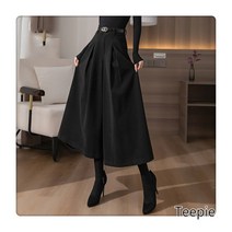 티피/Teepie 여성 모직 와이드 팬츠 추동 패션 캐주얼 8부 팬츠