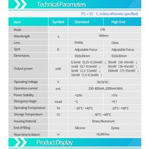 D10X30mm 가변 초점 980nm 1mW 5mW IR 도트 레이저 다이오드 모듈 산업용 등급 ACC 드라이버 TYLASERS, 04 30mW_01 GLass Lens