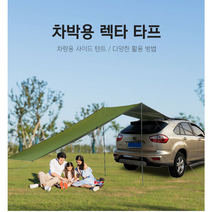 차량용타프 캠핑어닝 사이드 차박타프 사이드월 후면월 렉타 햇빛차단 그늘막 헥사 카크닉, 블랙M