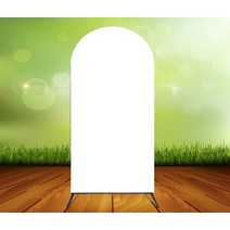 현수막걸이대 배너걸이 받침대 커스텀 아치 커버 배경 핑크 블루 화이트 생일 파티 장식 배너 양면 인쇄 탄성 패브릭, 55.39x787in1x2m - white