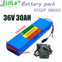 [ 전동 킥보드 ] 10S2P 36V 30Ah 배터리 ebike 배터리 팩 18650 리튬 이온 배터리 500W 고전력 및 용량 42V 오토바이 스쿠터 충전기 포함, [2] 파란
