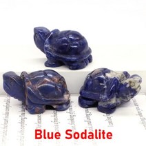 고급 벼루 돌벼루 서예용품 단계연 동상 홈 풍수 장식 액세서리 천연 돌 영기 동물 그림 수족관 치유 크리스탈 조각, Blue Sodalite+1pcs