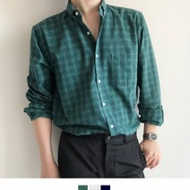 남자셔츠 클래식 체크 긴팔셔츠 P0417003