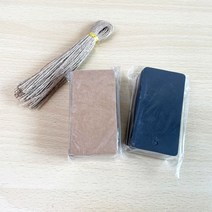 크라프트 사각 택+끈 7.8x3.9cm 100p, 무지 100P, 무지