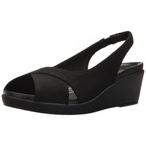 Crocs 레이 안 여성용 슬링백 웨지 샌들 블랙/블랙 210mm/M