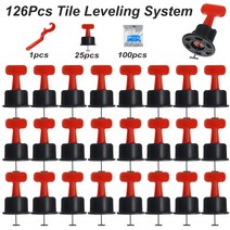 126Pcs 플랫 세라믹 바닥 벽 건설 도구 재사용 가능한 타일 레벨링 시스템 용 키트