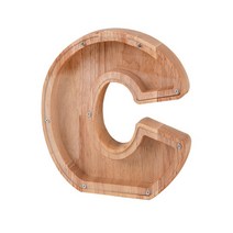 알파벳 동전 수집 저금통 상자 투명 돈통 종이학 전시 나무 우드 장식품 A to Z, C