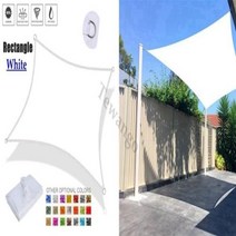 폴리에스테르 직사각형 햇빛 차단용 천막 5m x 5m 6m x 6m 야외 파티오 정원 뒤뜰 잔디 수영장용, White+3mx6m