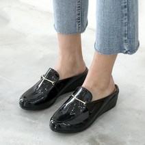 포브 여성용 골드 체인 뮬 블로퍼 (5cm) 브이에나멜