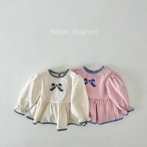 쁘망 바바미뇽 리본블라우스 리본배색블라우스 리본프릴블라우스 프릴블라우스 봄신상 봄블라우스 러블리블라우스 여아블라우스 나들이룩 자매룩 데일리룩