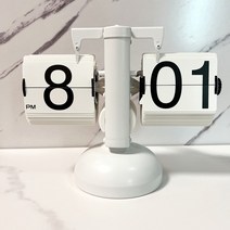 엠스퀘어 차라락 레트로 아날로그 감성 인테리어 플립시계 집들이선물 탁상시계, 화이트, 02. 클래식 솔리드