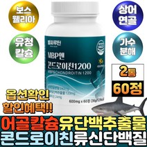 유단백추출물 로이신 mbp 콘드로이친 콘드로이틴 보스웰리아 상어연골 분말 가루 해썹 콘드리친 콘드로이친 단백질 필수아미노산 근육 생성 류신 유청 어골 해조 칼슘 대두레시틴, 2통, 60정