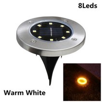 8 16 LED 태양 잔디 마당 Led 조명 매장 정원 빛 방수 와이드 통로 바닥 지상 스팟 램프, 8Leds Warm, 4Pcs, 01 8Leds Warm