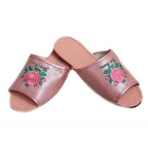 장미 실내화 자수 올핑크