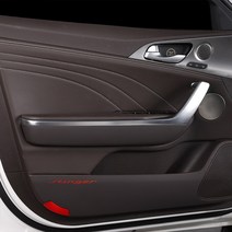 카디즈 스팅어 전용 튜닝용품 스크래치방지 풀컬러각인 가죽도어커버 풀세트, 스팅어 도어커버, 컬러각인 3, 다크브라운, 기아